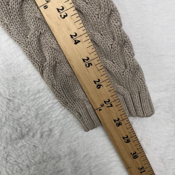 VTG AVIREX Y2K Sweater Men's Sz L Cream 100% Cotton Cable Knit Crew Neck L/S - Picture 10 of 11